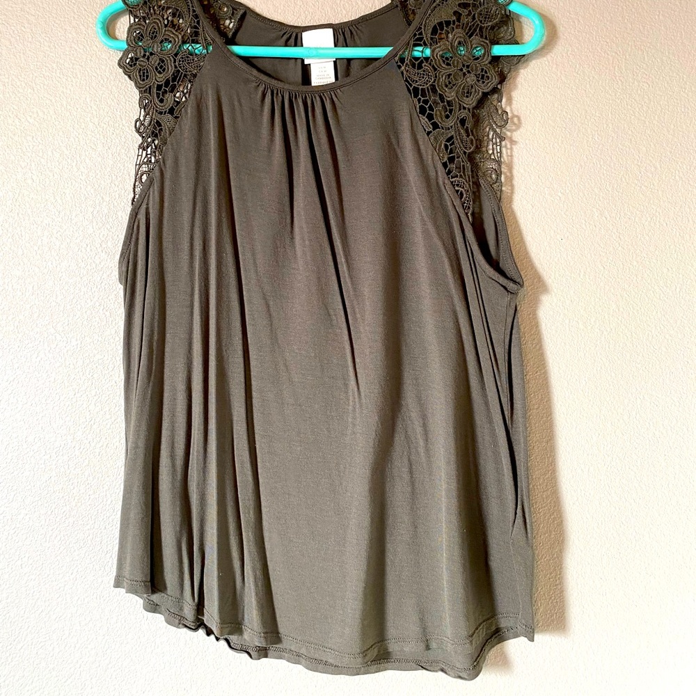 H&M Navy Green Blouse